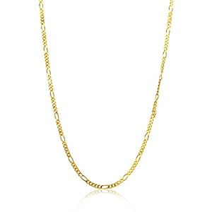 Orovi Figaro-ketting voor dames, 14 karaat (585) geelgoud, figaro gediamanteerd, 1,1 mm breed, 45 cm lang, Goud