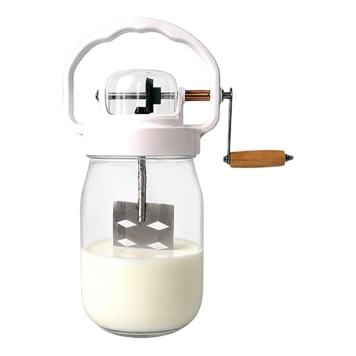 A Manivella – Batidora manual para huevos de 1500 ml, para preparaciones de horno, postres, comidas infantiles, harina, mermeladas, huevos, salsas, tortitas, para tartas, pan, pasteles, galletas