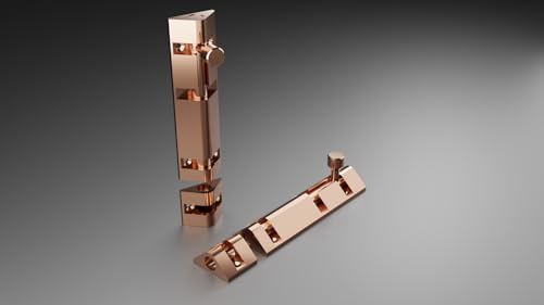 Image of Atlantic Triangle Tower Bolt 4 inch, Tower Bolt for Main Door and Bathroom, Door Latch for Bedroom, Tower Bolt for Home, Offices, Doors, Windows, Easy to Fit, Rose Gold. Finish, (Pack of 4 Pcs)