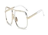 Square oversized sunglasses Women's fashionable sunglasses Women(Black)