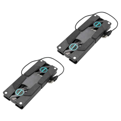 Base enfriadora para laptop con doble ventilador USB, plegable miniatura 1