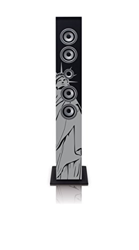 Lenco iCes IBT-6 Bluetooth-Standlautsprecher, 40 Watt Musikleistung (UKW-Radio, USB, SD-Kartenleser, AUX), Fernbedienung
