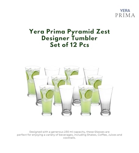 Image of Yera Prima Pink Mocktail /Cocktail Glasses- 350 ml Each -Set of 12 pcs