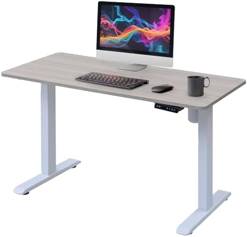（22:00時点） 山善(YAMAZEN) 昇降デスク 電動 昇降式デスク 一枚板 スタンディングデスク 上下昇降 pc オフィスデスク テレワーク メモリー機能 衝突検知 USBコンセント付き 120×60×71-116cm 耐荷重60kg 組立品 ウォッシュドオーク/マットホワイト AED-1260 WO/MWH