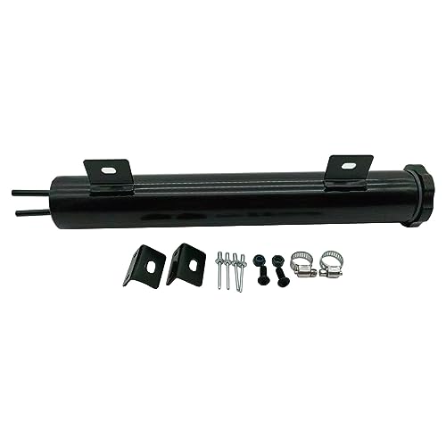 Réservoir de trop-plein en acier inoxydable noir pour radiateur GM et Chevy 5,1 x 33 cm