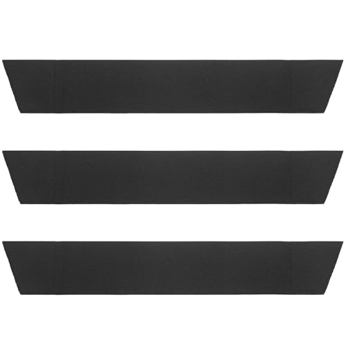 Silipull 3 Pcs Guard Strap for Wrist Elbow and Leg Guards Adjustable Black