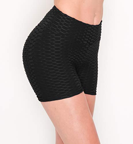 Image of ALWAYS Women's Honeycomb Compression Shorts - High Waist Slimming Butt Lift Textured Workout Shorts