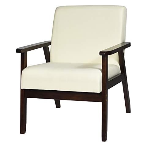 LIFEZEAL Sillón de Madera con Reposabrazos y Base Fuerte Cover