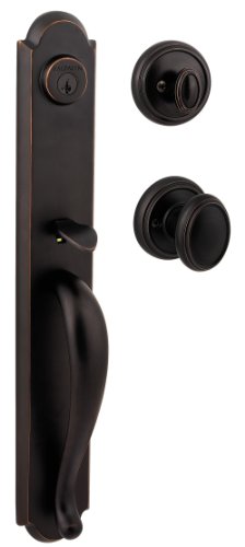 Baldwin Prestige Bighorn Single Cylinder Handleset with Carnaby Knob featuring SmartKey® in Venetian Bronze
