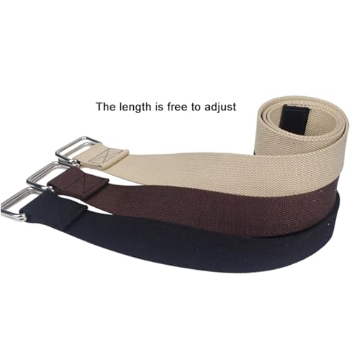 TopHomer Canvas Belt with Silver Double Ring, Men & Women Adjustable Web Belt, 1.50" Wide 43.31" Extra Long Solid Color4