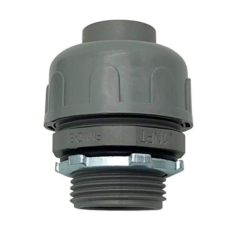 1/2 Inch Nonmetallic Liquid Tight Straight Electrical Conduit Conector Fitting, 5 Pack, Ul Listed #TOP1