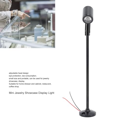 Yunir LED Mini Spotlight Adjustable Eye Care Showcase Display Light Upright Spotlight for Painting Plants, Jewelry Showcase (Black) - Image 2