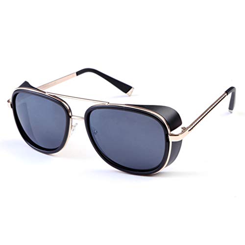 Yuandongxing Steampunk Gafas de sol Hombre Mujer Gafas Retro Vintage Gafas Steampunk Gafas de sol UV400