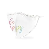 Weddingstar Enfants Masque en tissu lavable Tissu de protection réutilisable et réglable Couvercle avec poche pour filtre à poussière - Soyez heureux