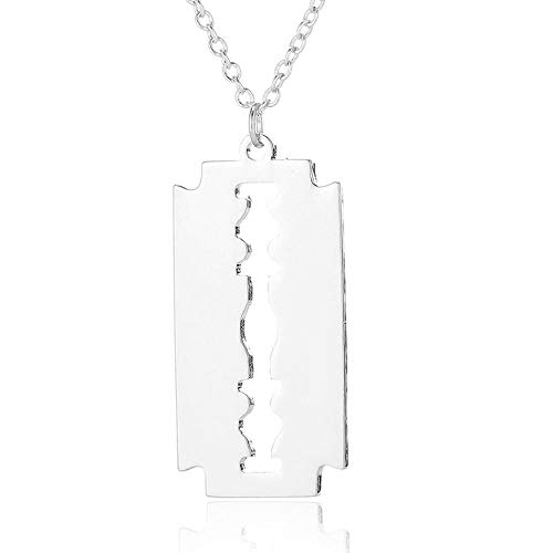 Pendentif rasoir acier inoxydable punk cool et tendance mode homme