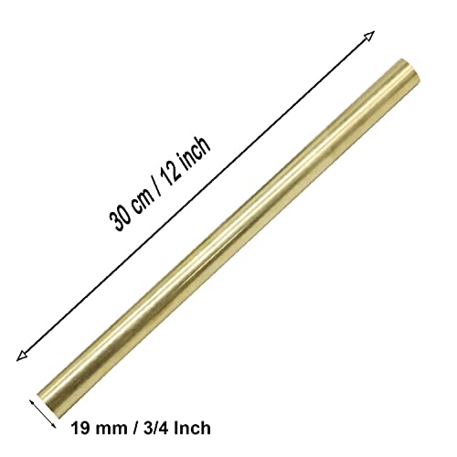 1 Pcs 19Mm / 3/4 Inch Solid Round Brass Rod Lathe Bar Stock Kit, 3/4 Inch In Diameter 12 Inch In Length #TOP1