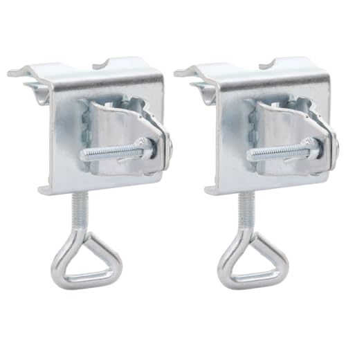 vidaXL Umbrella Clamps for Balcony - 2 pcs Galvanized Steel, Powder Coated, Rust-Resistant, 1.3