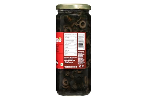 Image of Neo Sliced Black Olives 450g l Spain Olive l Low Fat Ready-to-Eat Healthy Snack, Source of Fibre l Enjoy as Topping for Pizza & Pasta l 450g