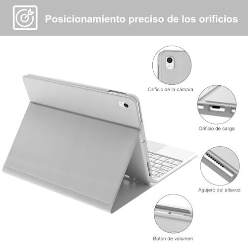 Funda teclado para iPad 2021 2020 2019 con bluetooth trackpad Ñ 7