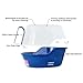 petphabet Covered Litter Box, Jumbo Hooded Cat Litter Box Holds Up to Two Small Cats Simultaneously,Extra Large (Navy Blue)…