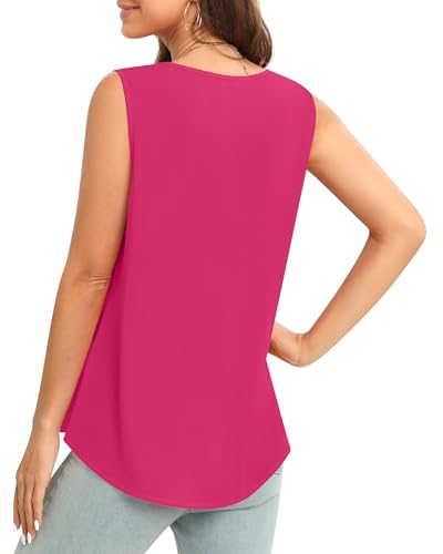 Image of Women's Sleeveless Chiffon Tank Top Business Casual Blouse Tunic Top