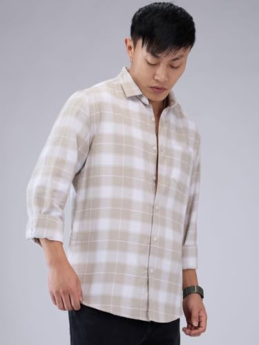 Image of VASTRADO Greige & White Checkered Shirt