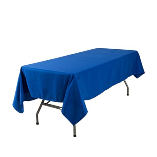 Snorvixre Mantel rectangular de poliéster azul antiarrugas para banquetes, manteles de fiesta, decoraciones de comedor para eventos interiores y exteriores, mantel de banquete de poliéster