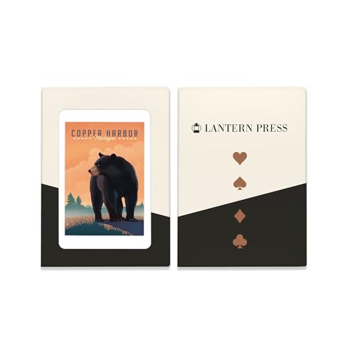 Lantern Press Copper Harbor Black Bear Baraja Póker miniatura 4
