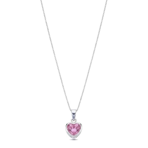 Image of Parnika 925 Sterling Silver Heart Solitaire Zircon Pendant for Women and Girls | Gift for Women n Girls | With Certificate of Authenticity | Pendant Only | Locket|