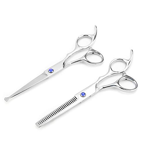 Taglio Professionale dei Capelli, Forbici per Capelli per Bambini Barbiere Parrucchiere Cesoie Forbici a Vite Blu Strumenti per Bambini Forbici per Sfoltire Set Famiglia (viti blu)