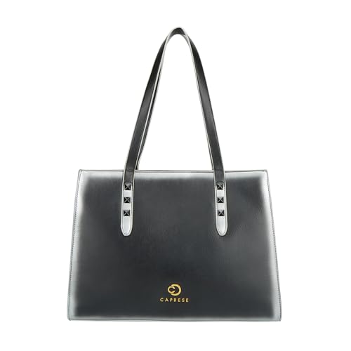 Image of Caprese Dee Large Laptop Compatible Tote Bag for Women with Multi Compartments | Stylish Shoulder Bag with Premium Metal Letter Logo | Perfect for Daily Use Work, Office & Professionals
