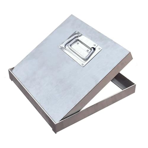 Tapa de Alcantarilla Empotrada para Patio, Tapa Arqueta con Asas, Acero Inoxidable 304, Tapa para Alcantarillado para Suelos de Hormigón, Patios, Entradas de Vehículos(40x40x5cm/16x16x2in)