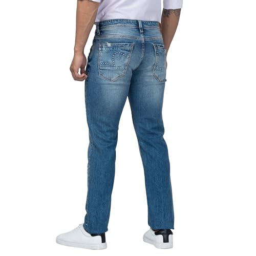 Image of Spykar Men's Rover Regular Fit Mid Rise Casual Jeans