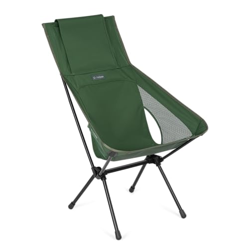 Image of Helinox Sunset Chair (re), Packable Outdoor Furniture, Summer Vacation Holiday Seat, Foldable, Lightweight High-Back Comfort, Sustainable Eco-Friendly Materials Weighing 3.66 lbs(1.6 kg), Forest Green