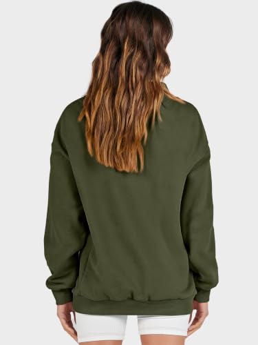 Image of ANRABESS Womens Oversized Sweatshirts Mock Neck Pullover