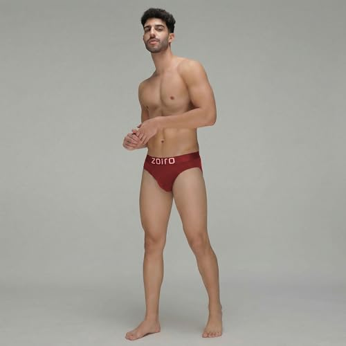 Image of Zoiro Men's Fluid-Fabric Brief | Micro Nylon Waistband | 4-Way Stretch Soft Supple Fit | Skin-Friendly Breathable Innerwear | 90% Cotton 10% Spandex
