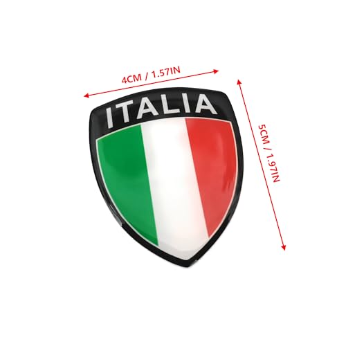 Image of PTDecals 4 PCS 4x5CM Soft Flexible Epoxy Italy Italian Flag Emblem Sticker Decals for Vehicle Auto Car Motorcycle Helmet Home Decoration
