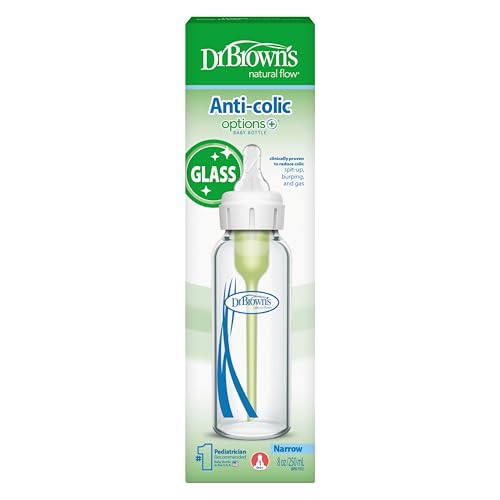 Dr. Brown's Anti-Colic Options+ Narrow Glass Baby Bottle, 8 oz, 1-Pack - image 8