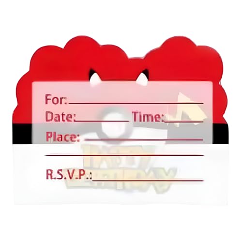 Invitaciones de fiesta de Pokémon de 30 piezas para rellenar datos de cumpleaños fácilmente 3