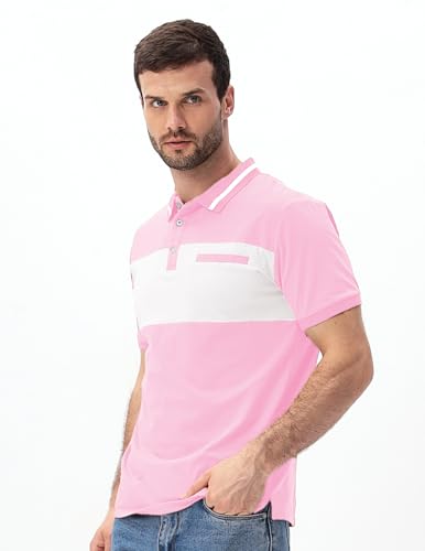 Mens Polo Shirts Short/Long Sleeve Casual Color Block Golf Polo T Shirt Stylish Contrast Collar Cotton Tops for Men2