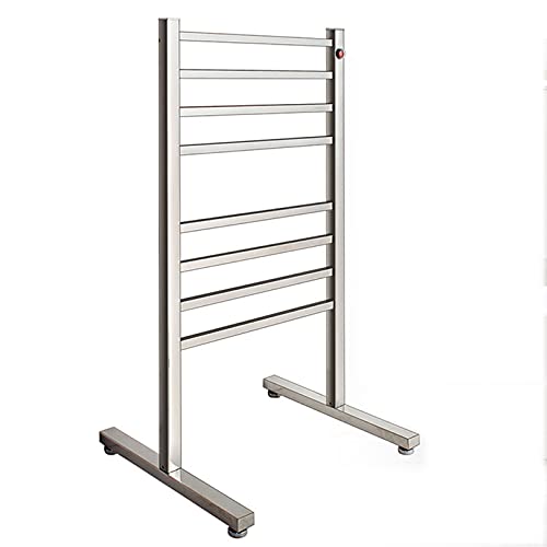Toallero eléctrico de Acero Inoxidable de pie - Toallero calefactado de 8 Barras, termostático de Pared, para un Confort excepcional.