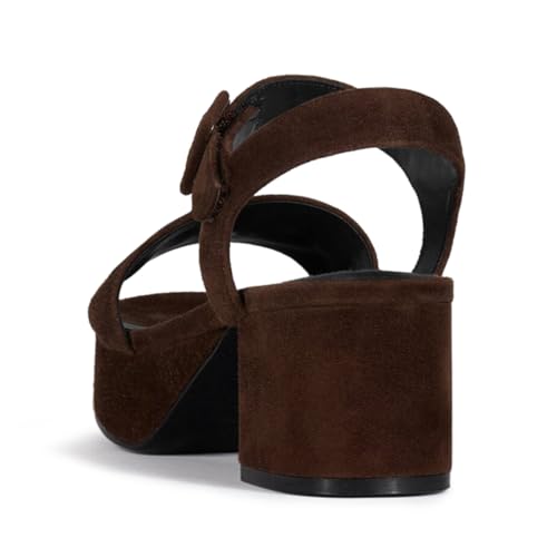 Tang'scuisins Women Round Open Toe Platform Sandals Ankle Strap Buckle Chunky Low Heels Comfortable Dressy Shoes Size 4-16 US4