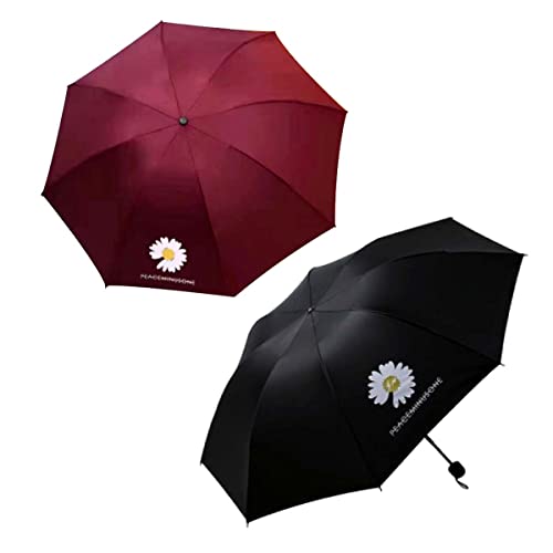Image of KEKEMI 3 Fold Automatic Sun & Rain Umbrella for Men & Women (Pack of 2)