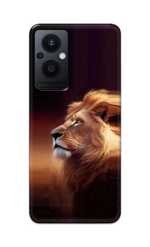 Image of PRINTFIDAA Printed Hard Back Cover Case for Oppo F21 Pro 5G | Oppo F21s Pro 5G | Oppo Reno 7Z 5G Back Cover (Danger Lion) -112