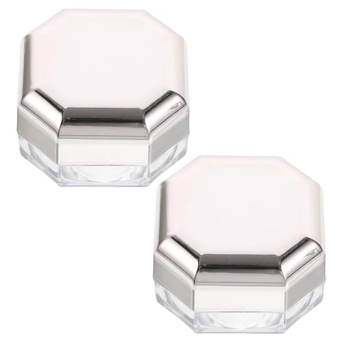 WEKADRIN Mini Estuche para Polvos Sueltos Compacto de Plástico Reutilizable con Espejo y Borla Integrada 2 Piezas para Maquillaje de Viaje Porta Maquillaje Ligero y Seguro para Retoques