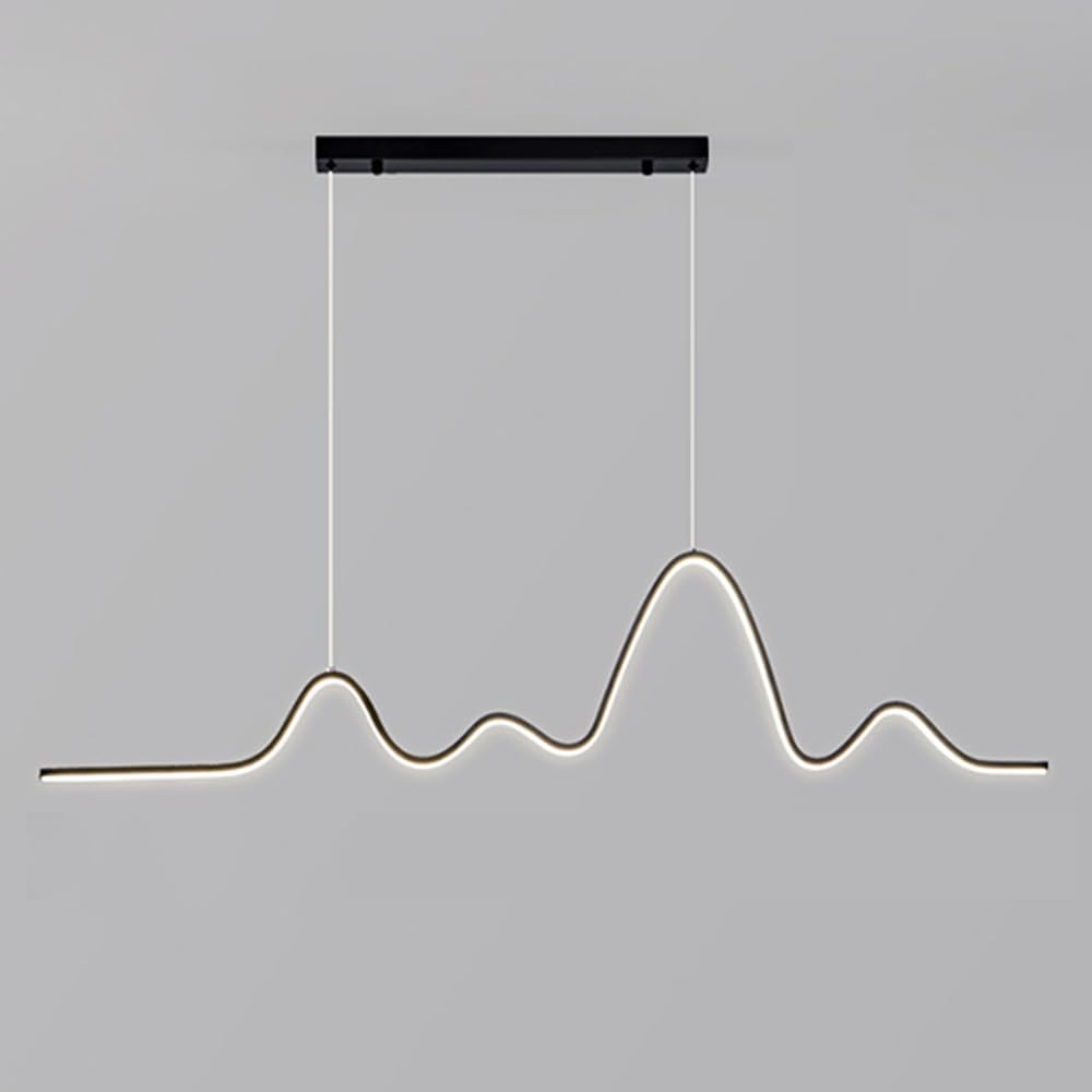 Modern Chandelier LED Linear Chandelier Minimalist ing Ceiling Fixture Dining Table Lamp Fitting, Hanging Chandeliers 125cm 20W for Kitchen Island Bedroom Restaurant Star of Light