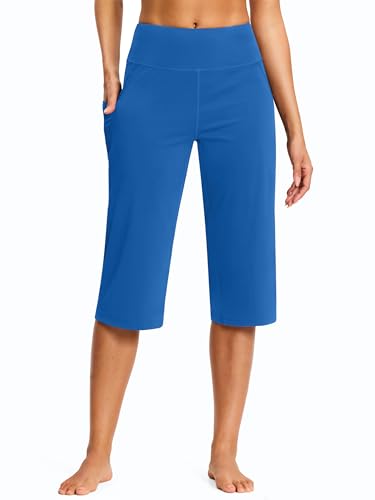 Image of ISEEGZ 15 inch / 18 inch / 21 inch / 25 inch Capri Pants for Women High Waist with Pockets Women's Capris Workout Yoga Pants Loose Straight Leg