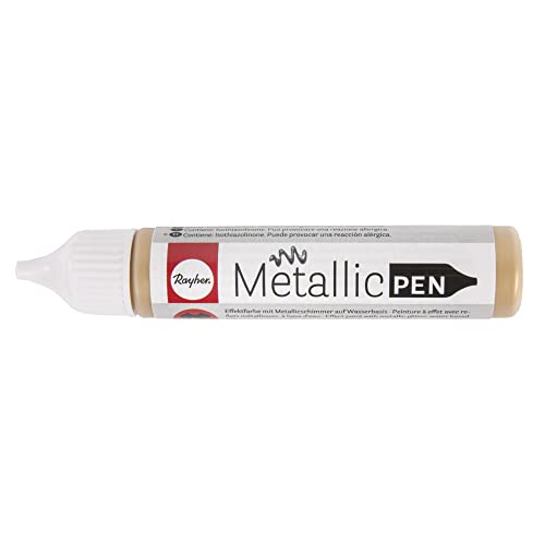 Rayher 38893616 Metallic Effect Pen, Bottle 28 ml, Gold