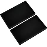 SOFPLATE 2 Piezas Bandejas Organizadoras de Joyería de Terciopelo Negro Apilables Inserciones para Cajones de Joyería Bandejas Organizadoras Elegantes Vacías para Soportar Anillos y Pendientes Almacen