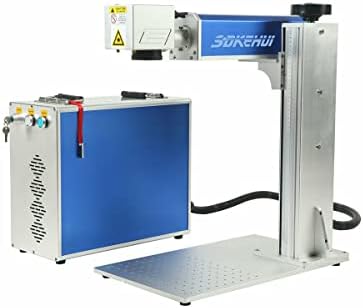 20W Fiber Laser Engraver Marker Cutter with 100,000 Hour Laser Source and 7.9x7.9 in. 200x200mm Marking Area, Metal Laser Etching and Engraving Machine for Jewelry More, Laser Marking + Rotary Axis